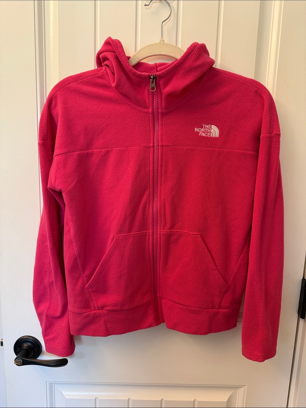 The North Face Kids Hot Pink Full-Zip Hooded Fleece Jacket